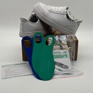 Orthofeet Wander White Leather Hands Free Sneakers Womens 8.5 X-Wide 81104